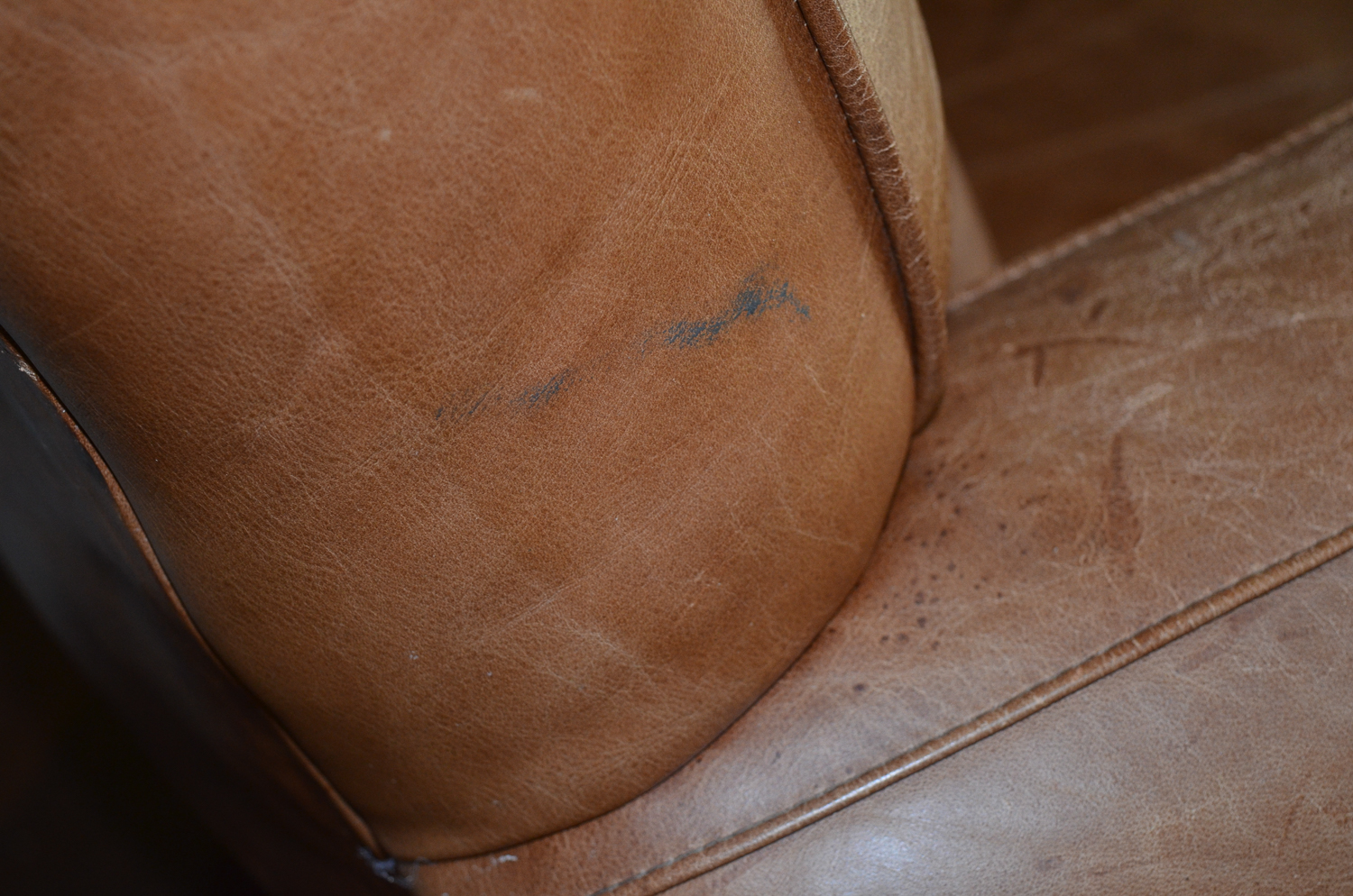 Pottery Barn by Mitchell Gold Leather Chair With Ottoman