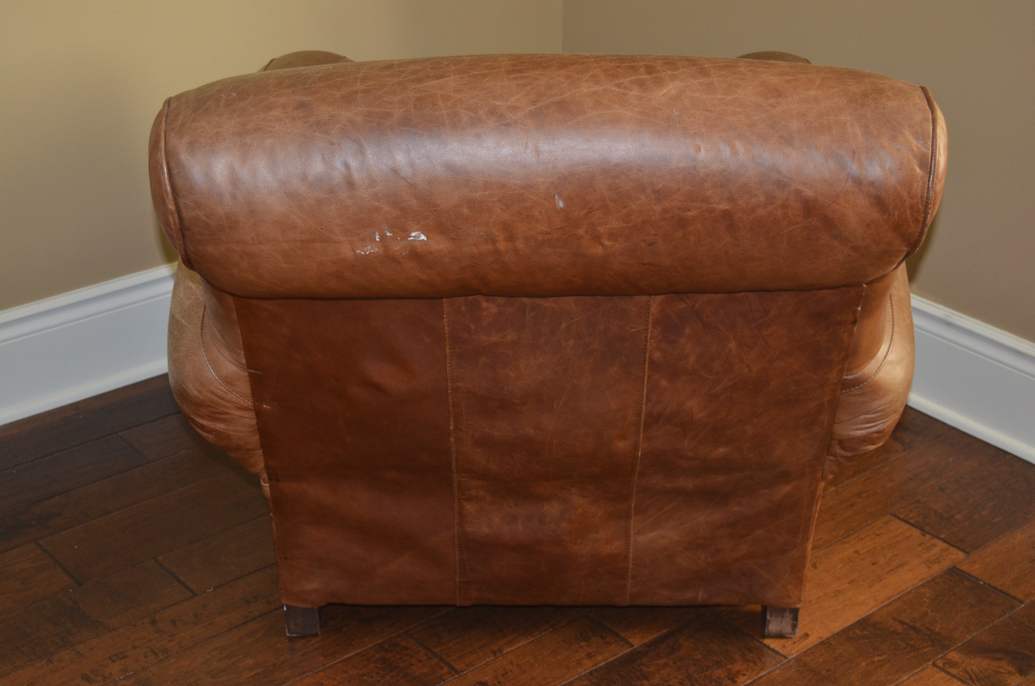 Pottery Barn by Mitchell Gold Leather Chair With Ottoman