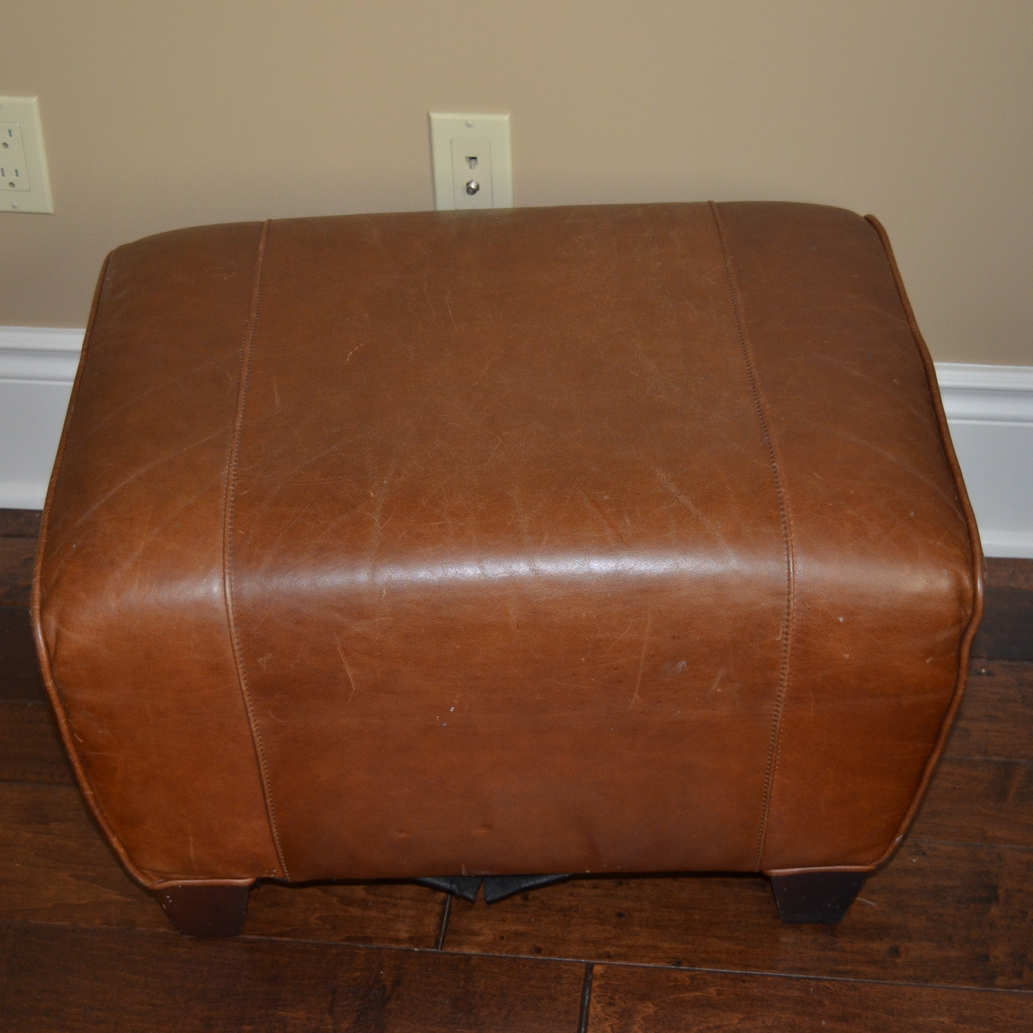 Pottery Barn by Mitchell Gold Leather Chair With Ottoman