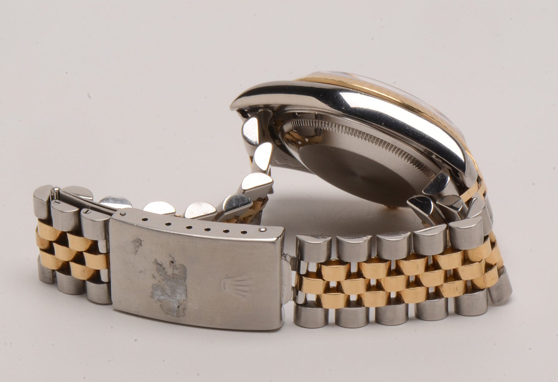 Rolex 18K Yellow Gold Stainless Steel Diamond Datejust Watch