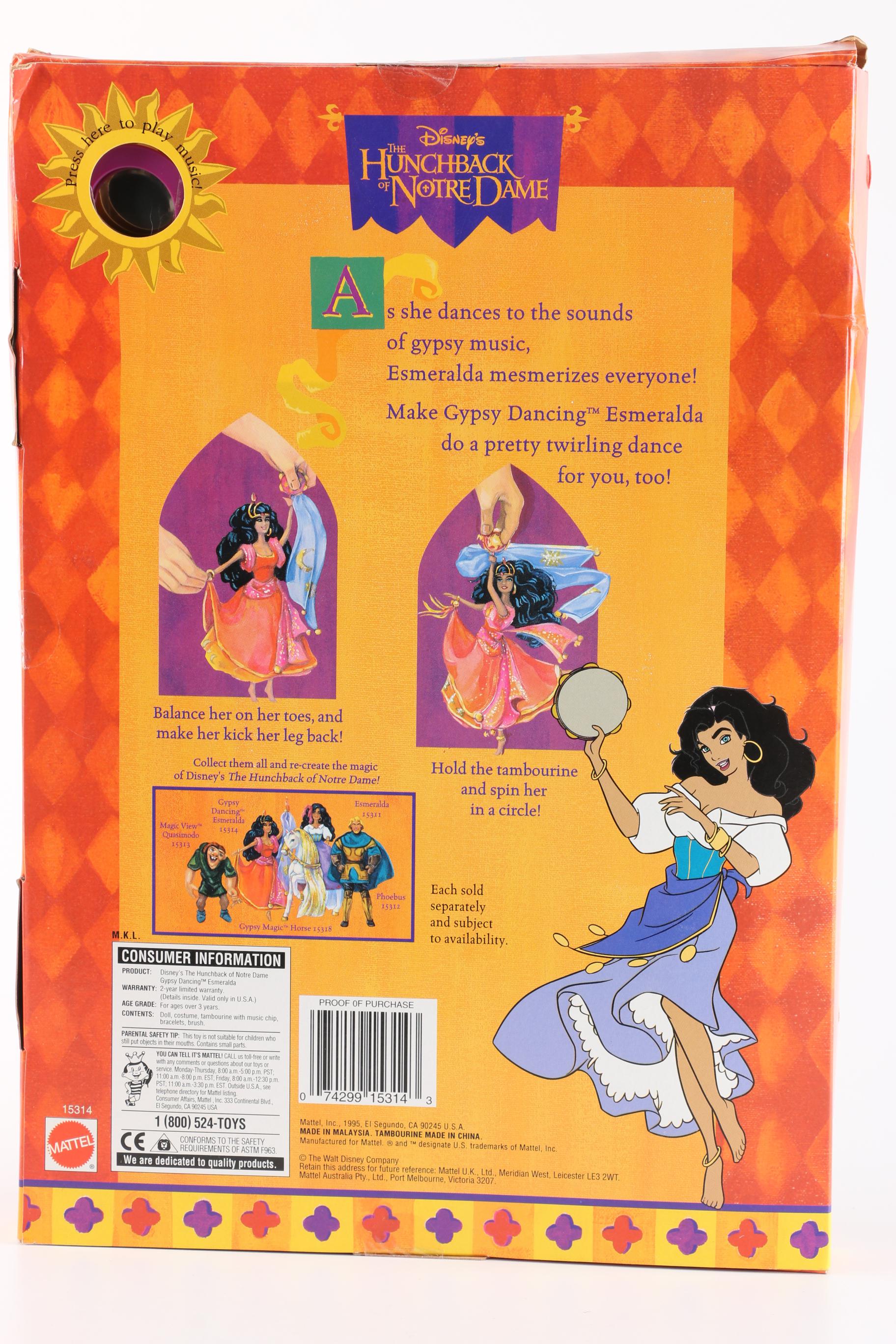 "Hunchback Of Notre Dame" Mattel Doll Set