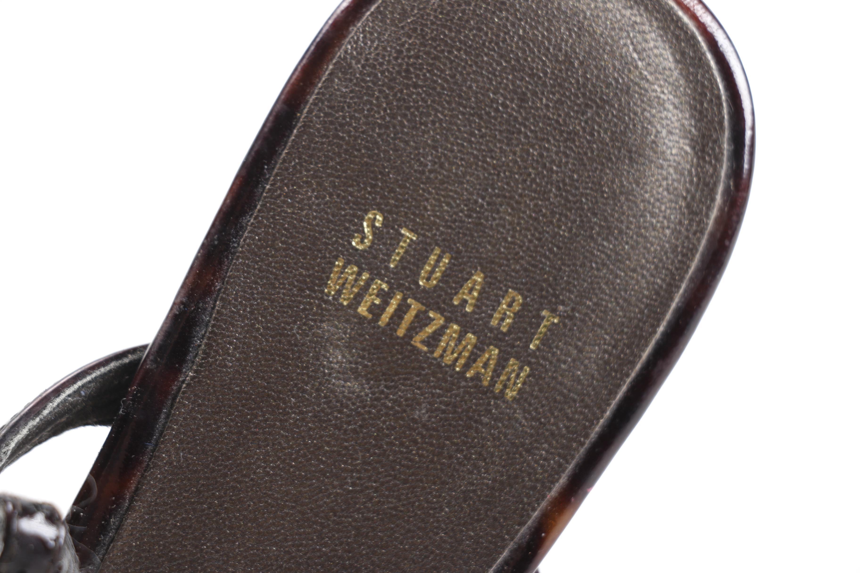 Stuart Weitzman Patent Leather Wedge Sandals