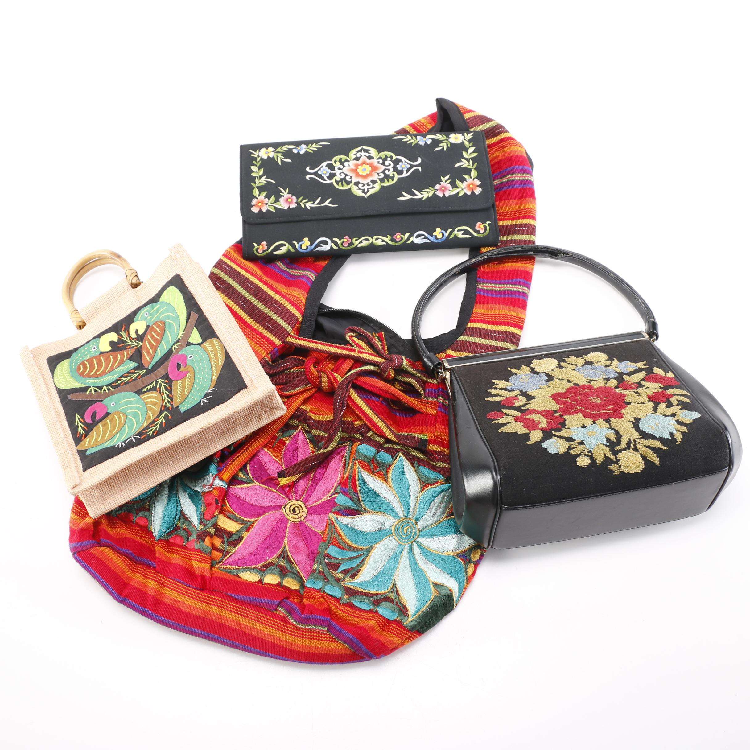 Embroidered Handbags and Wallet