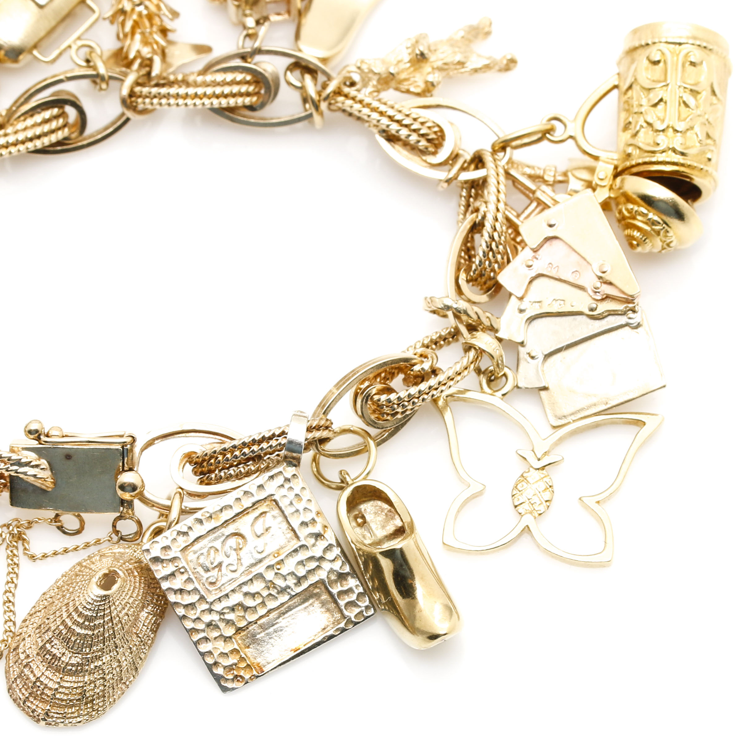 14K Yellow Gold Charm Bracelet