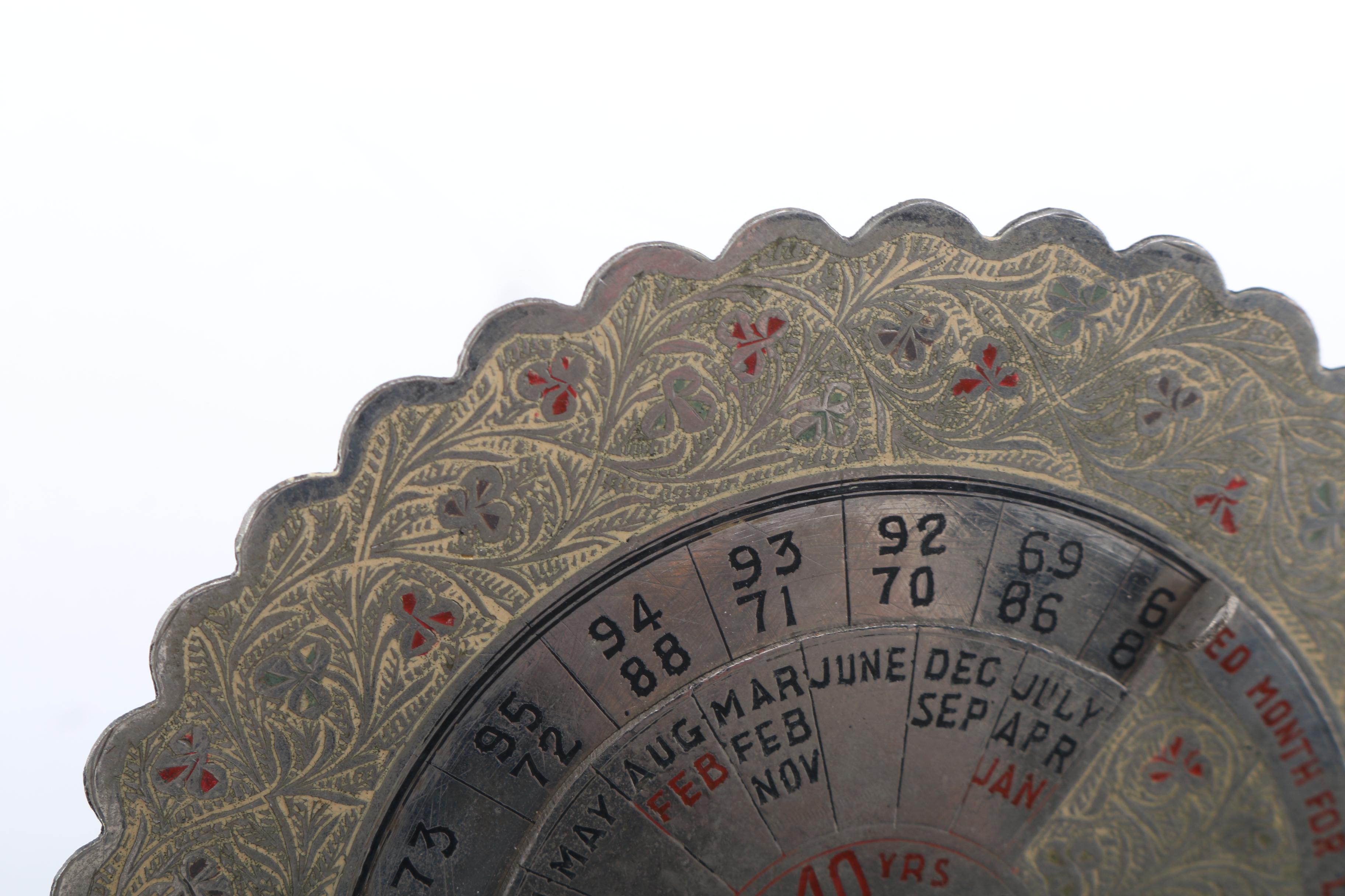 Vintage 1959-1998 40-Year Calendar Stand