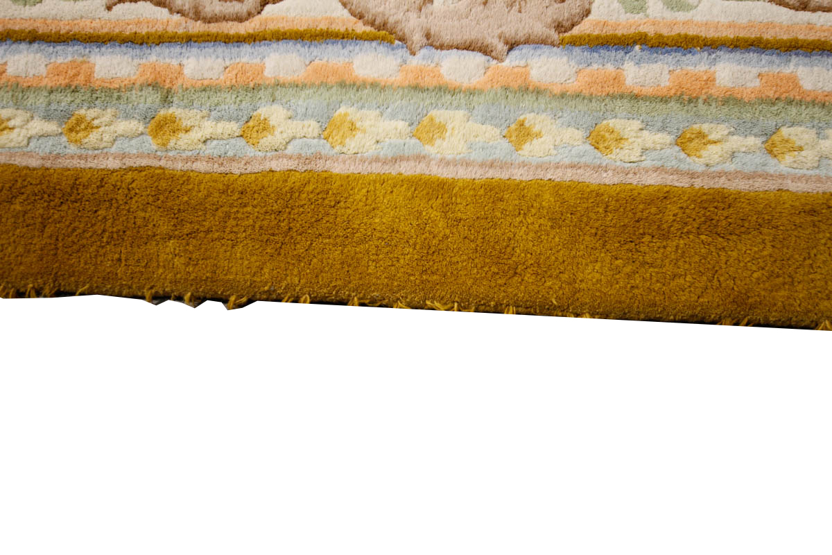 Power Loomed Carved Aubusson-Style Area Rug