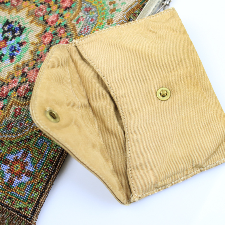 Vintage Sterling Silver Beaded Handbag