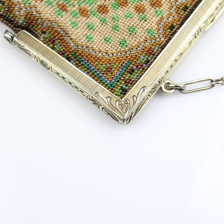 Vintage Sterling Silver Beaded Handbag