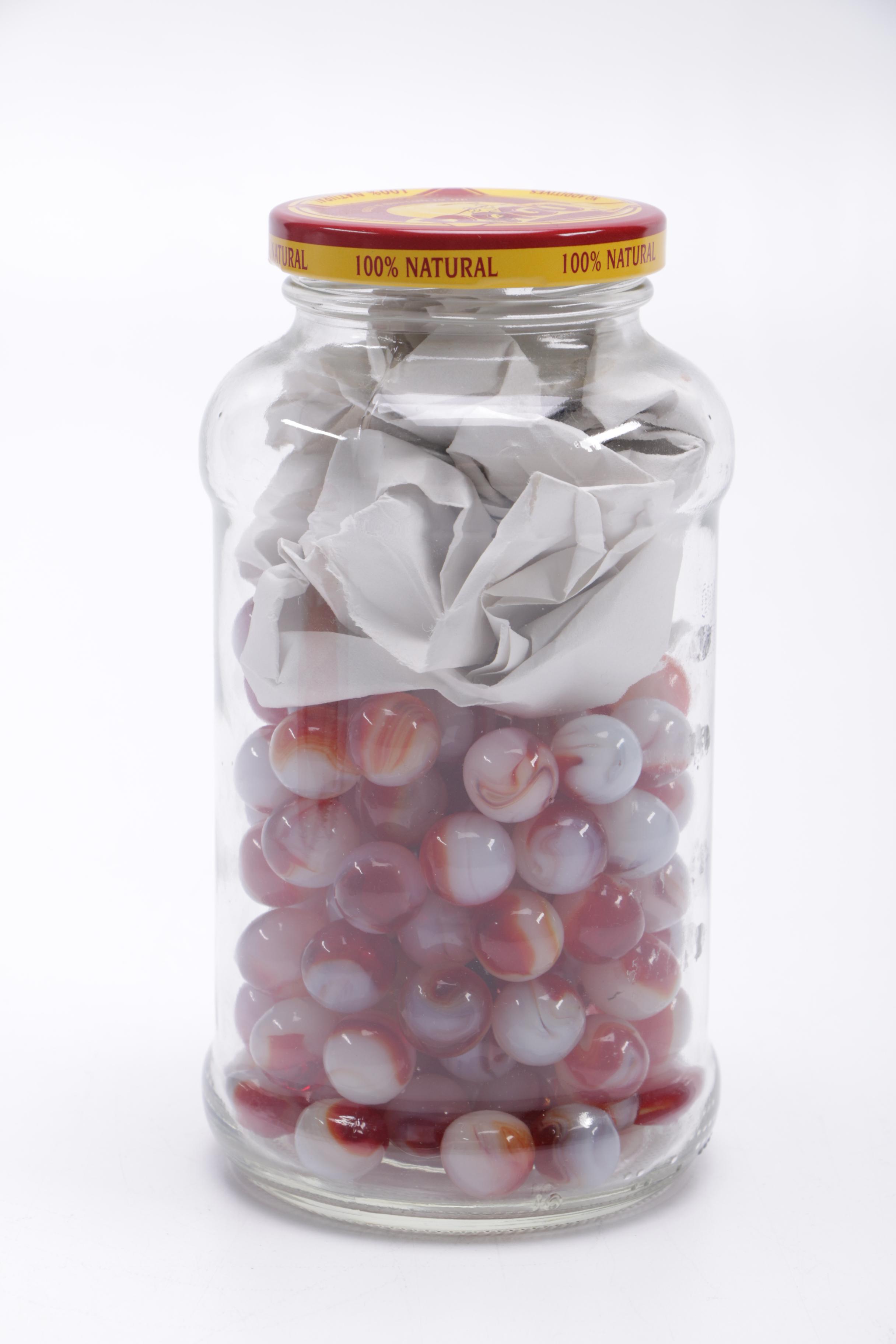 Red and Orange Glass Marbles