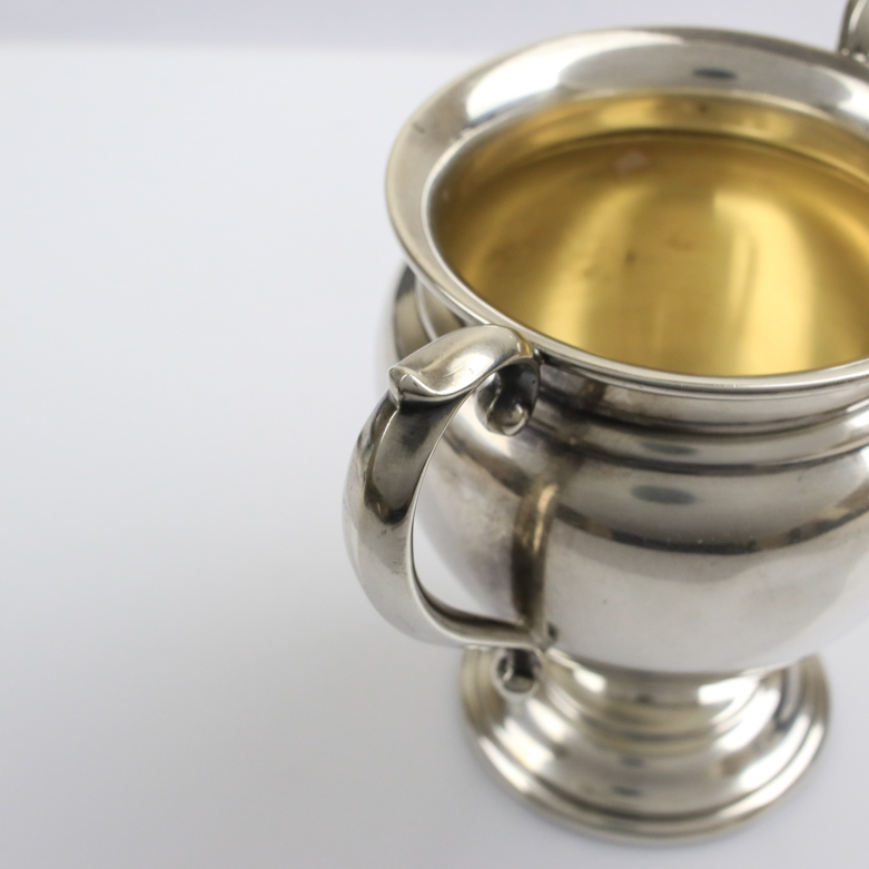 Wallace "Coventry" Sterling Silver Footed Creamer and Sugar Bowl