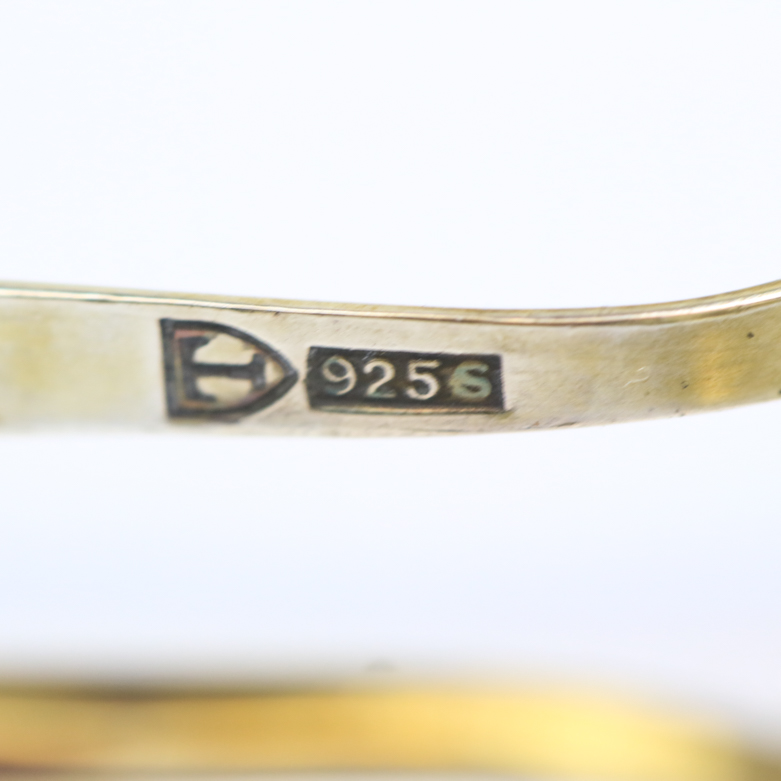 Set of Vintage Vermeil and Enamel Demitasse Spoons and Tongs