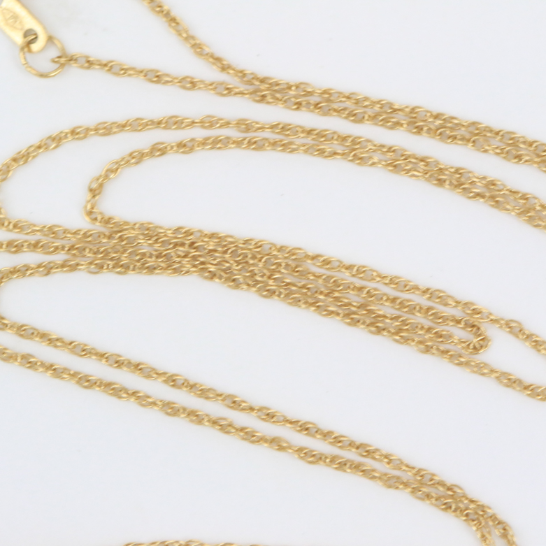 14K Yellow Gold, Nephrite Jade, and Diamond Pendant Necklace