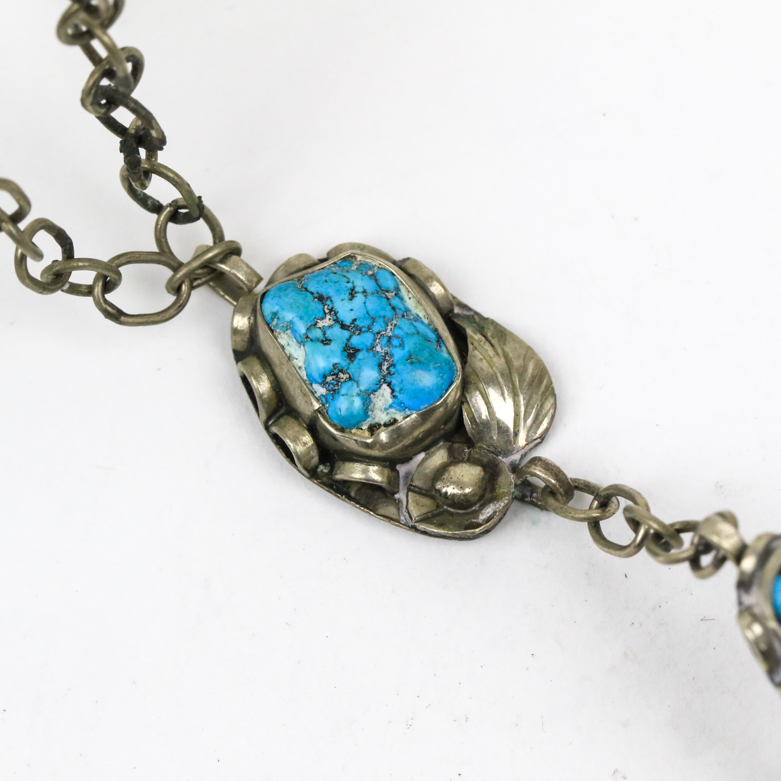 Silver Tone and Dyed Howlite Split Cuff Slave Bracelet Ring