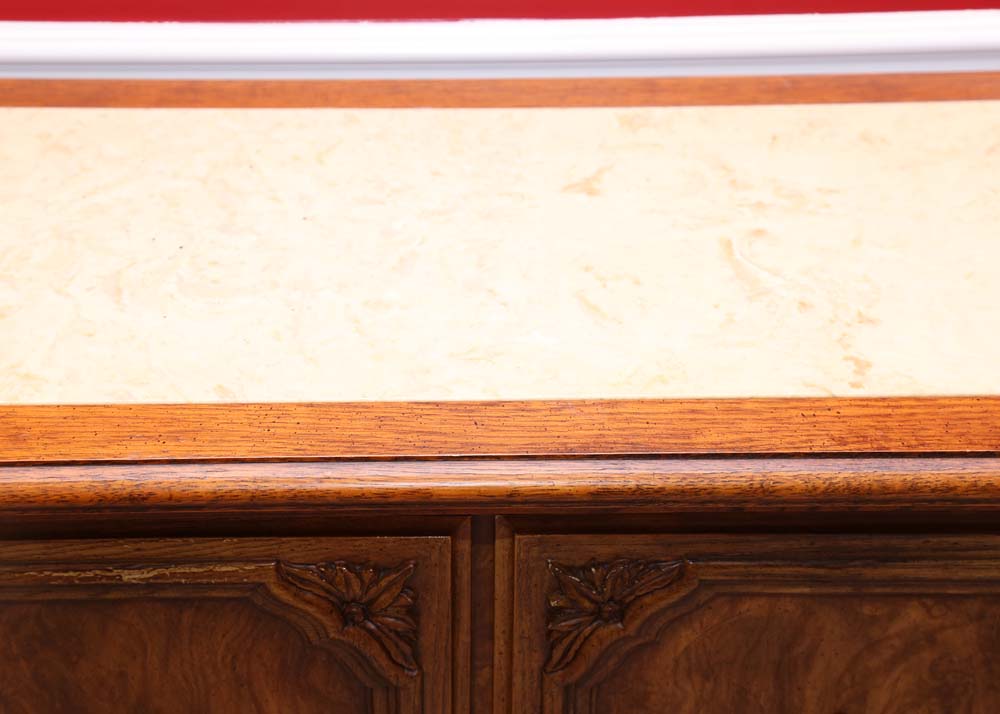 Mid-Century Marble Top Buffet Table