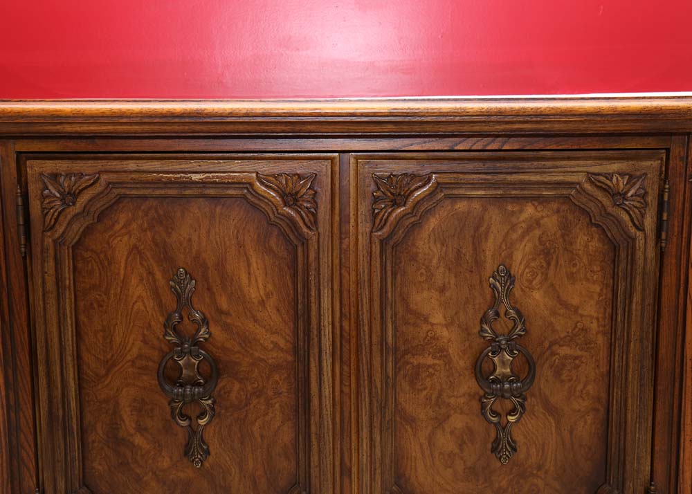 Mid-Century Marble Top Buffet Table