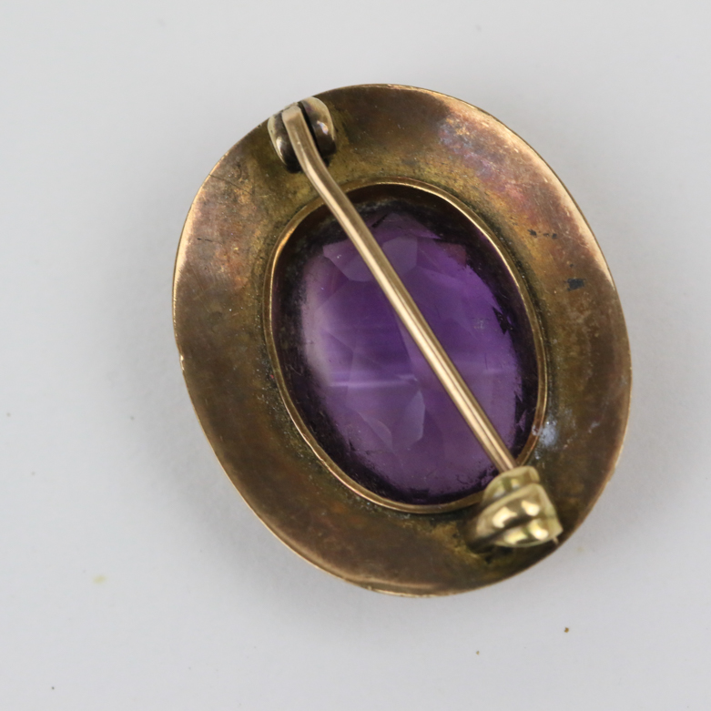 Victorian 14K Rose Gold and 9.00 CTS Amethyst Brooch