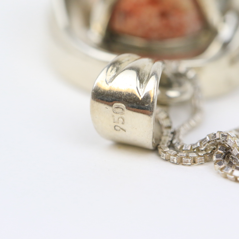 950 Silver and Boulder Opal Pendant Necklace
