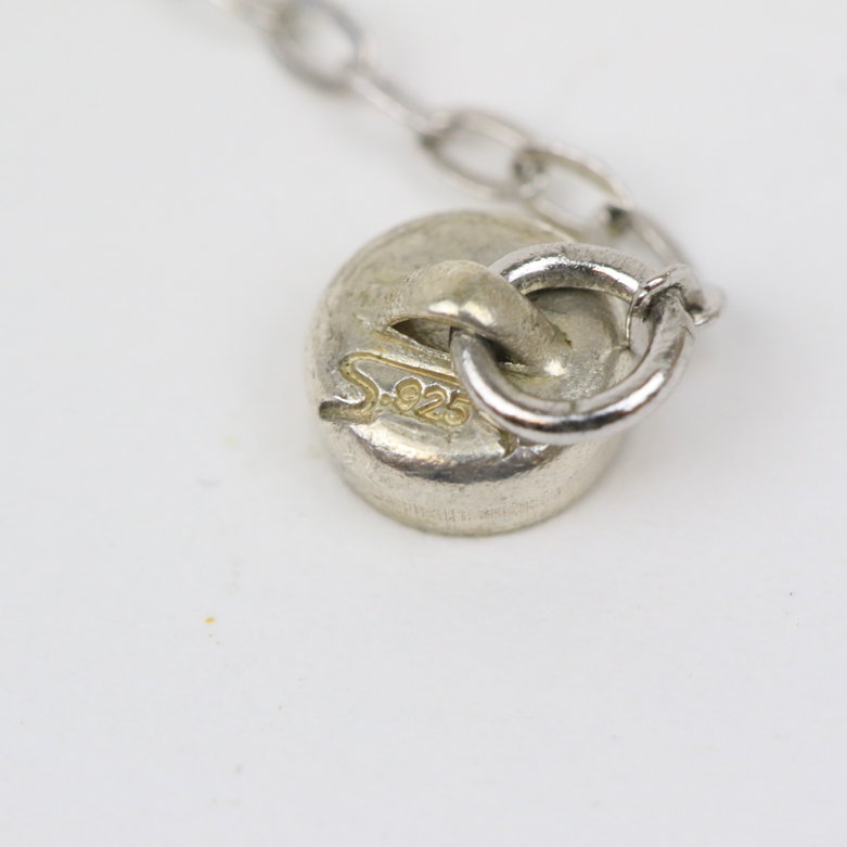 Sterling Silver and Green Chalcedony Pendant Necklace