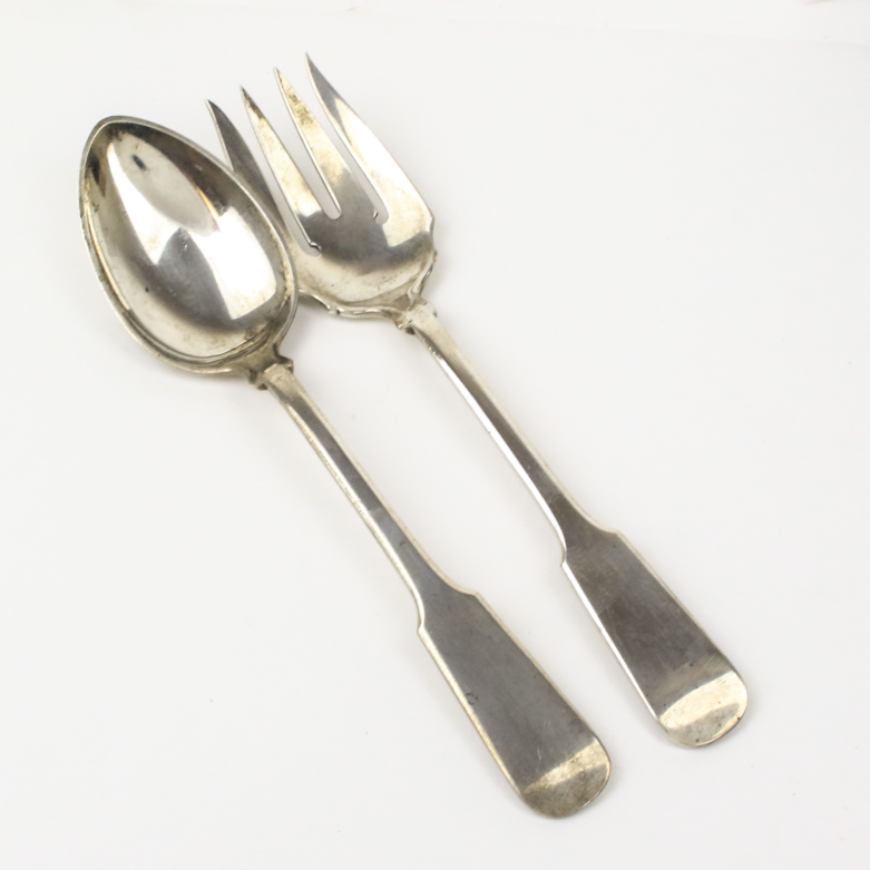 Vintage Georg Jensen Sterling Silver Serving Spoon and Fork