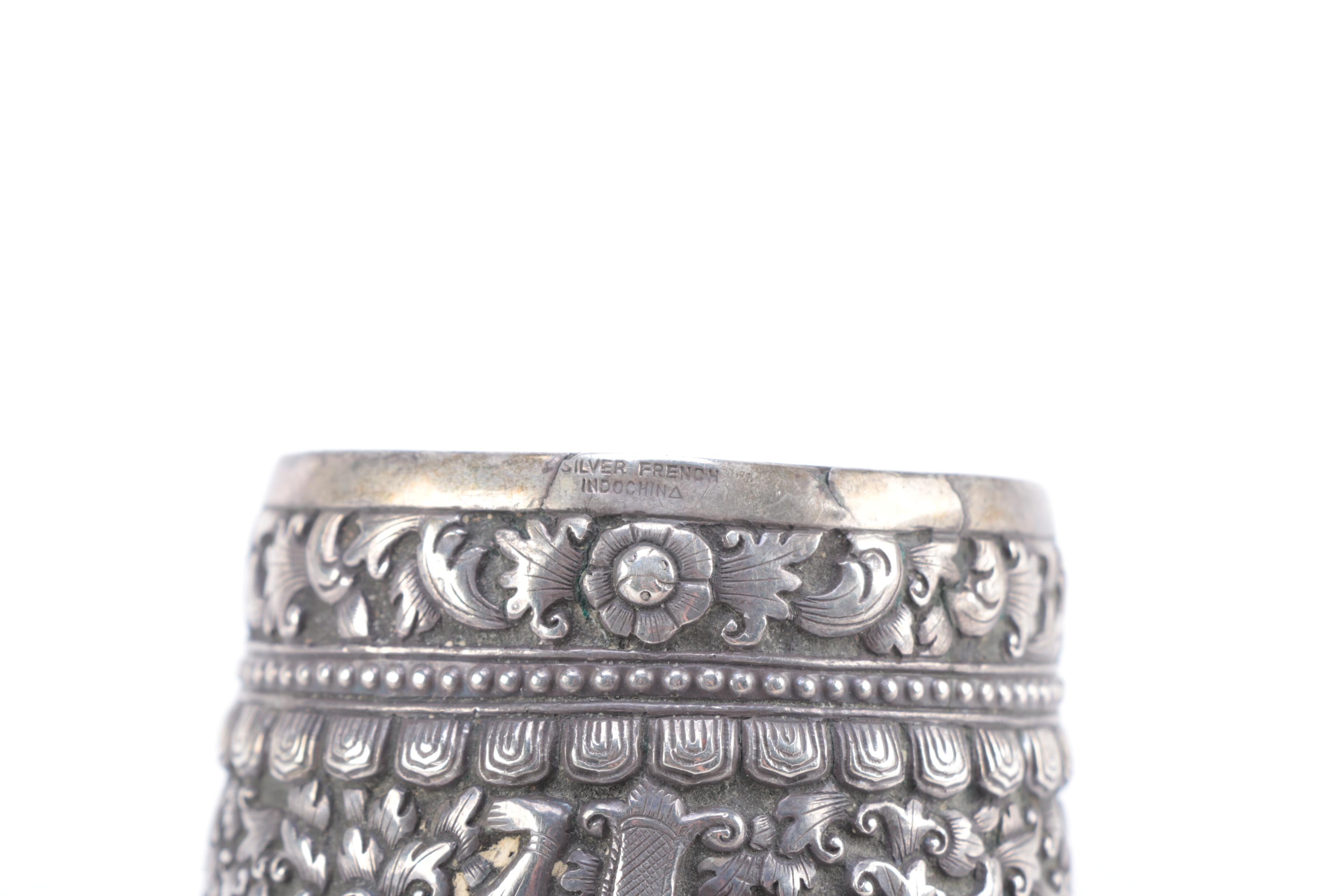 Vintage Silver French Indochina Cuff Bracelet