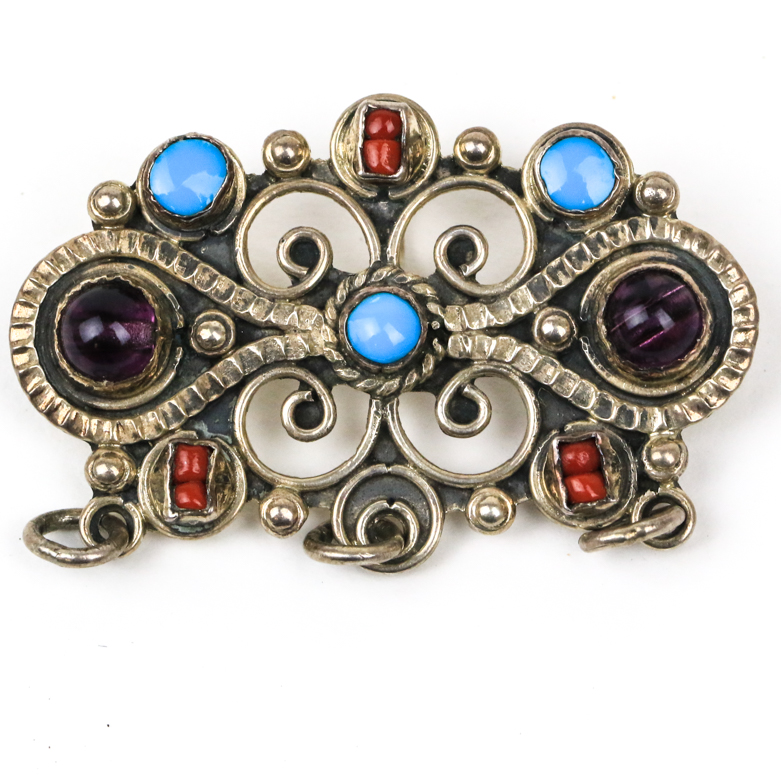 Vintage Taxco Sterling Silver Openwork Brooch