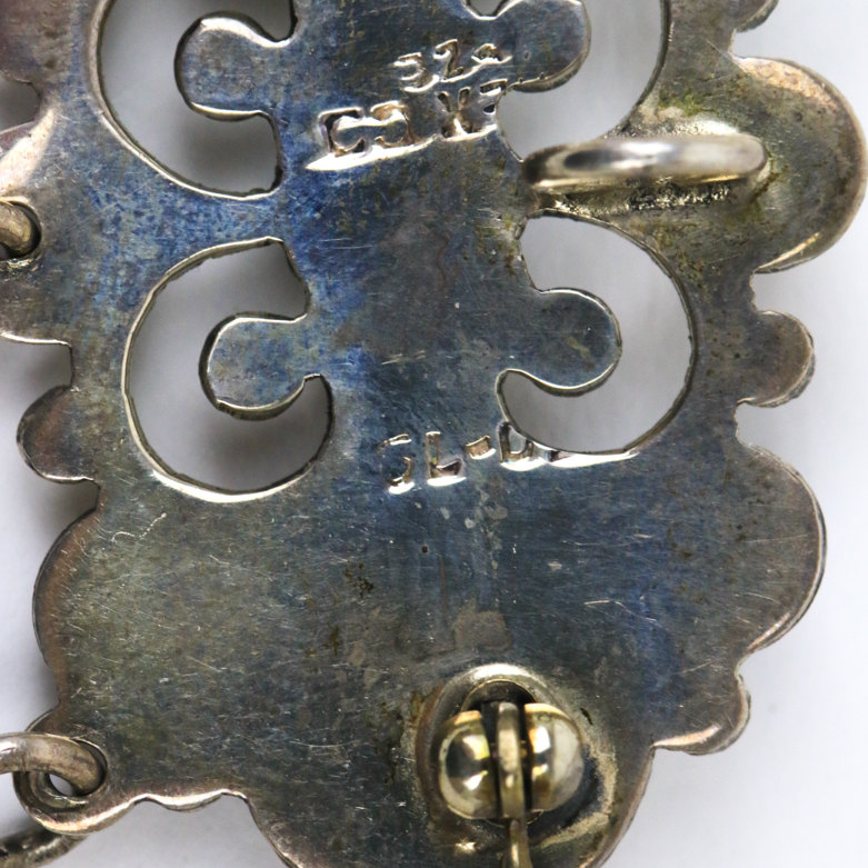 Vintage Taxco Sterling Silver Openwork Brooch