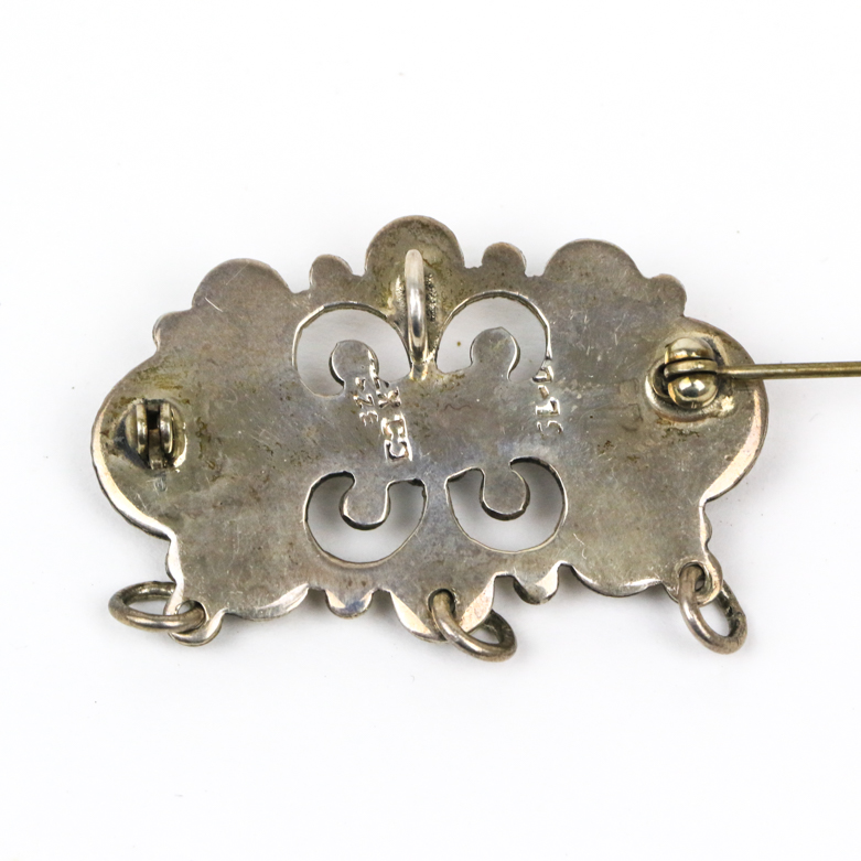 Vintage Taxco Sterling Silver Openwork Brooch
