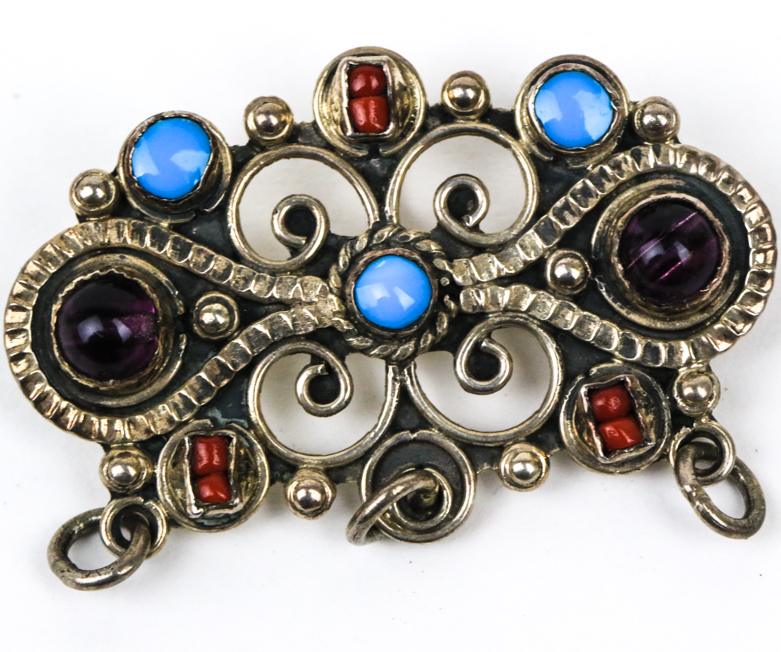 Vintage Taxco Sterling Silver Openwork Brooch