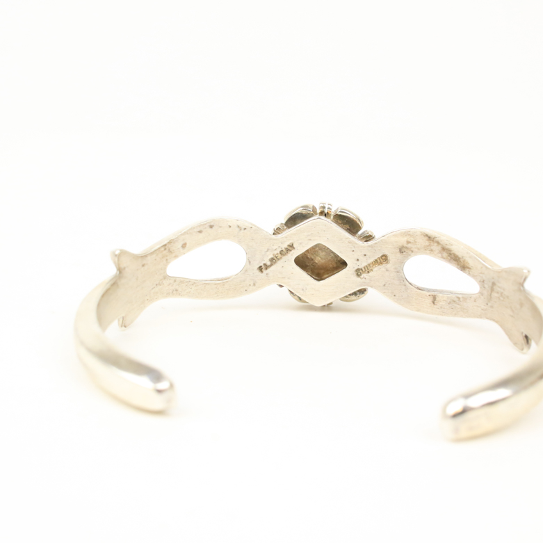 Francis L. Begay Navajo Sterling Silver and Chalcedony Cuff