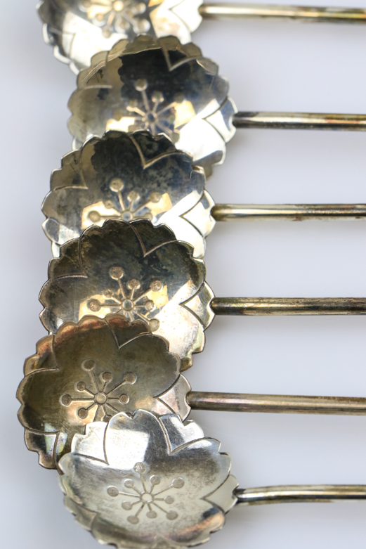 Vintage Sterling Silver Floral Iced Tea Spoons