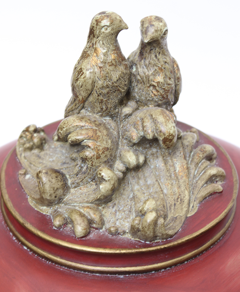 Pair of Decorative Red Urns