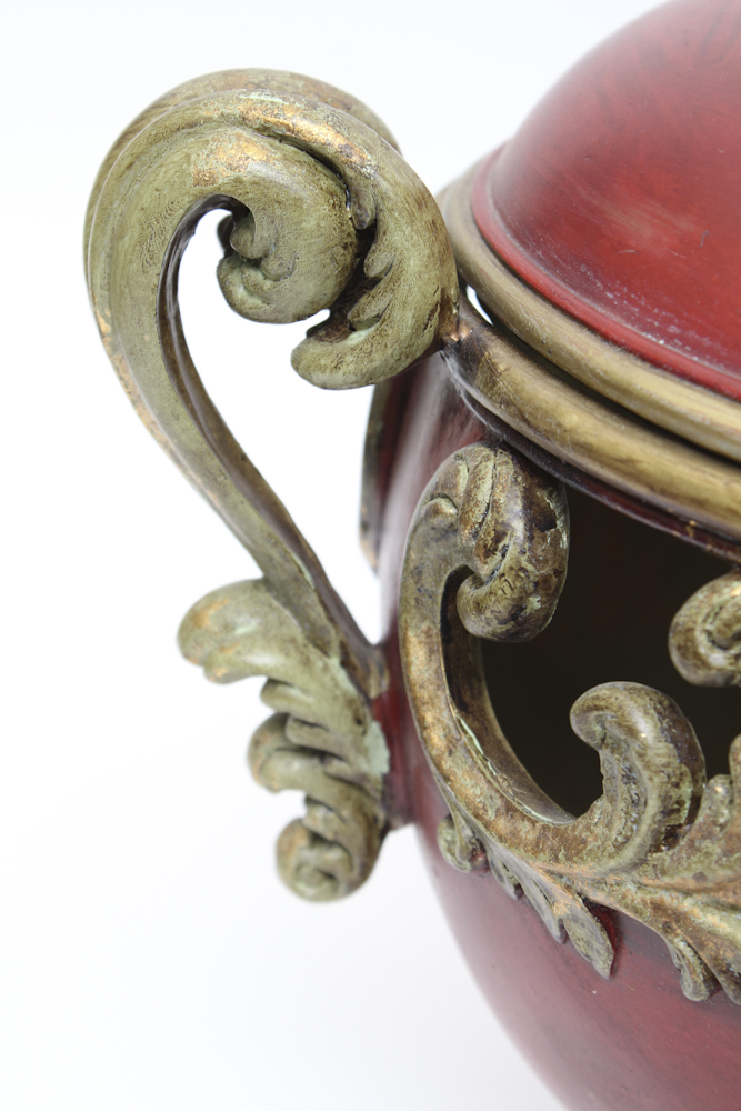 Pair of Decorative Red Urns