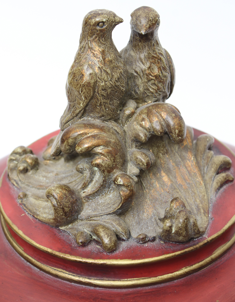 Pair of Decorative Red Urns