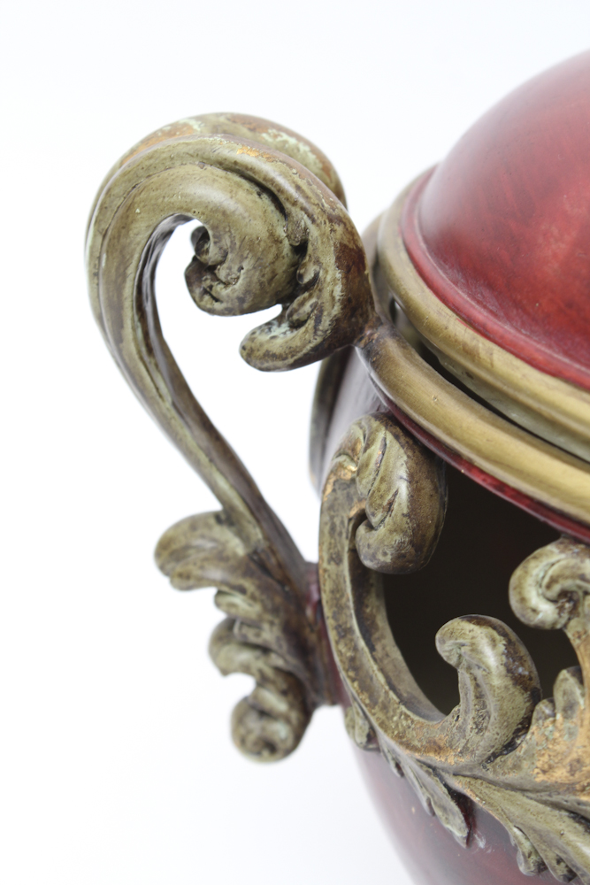 Pair of Decorative Red Urns