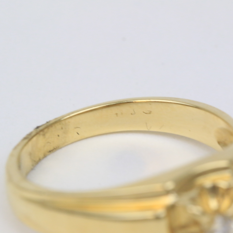 Men's 14K Yellow Gold and Diamond Ring