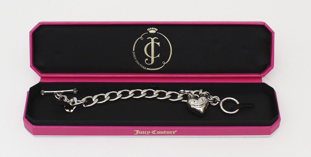 Juicy Couture Silver Tone Charm Bracelet