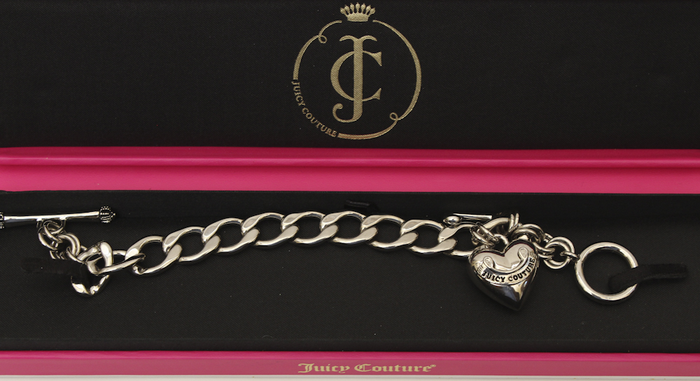 Juicy Couture Silver Tone Charm Bracelet
