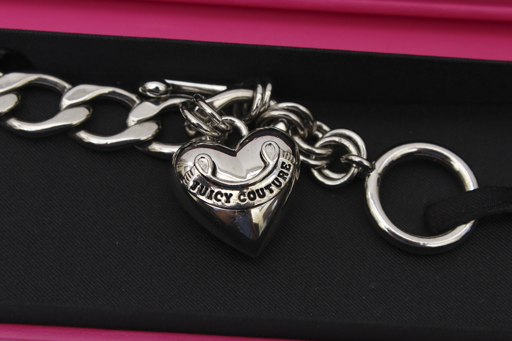 Juicy Couture Silver Tone Charm Bracelet