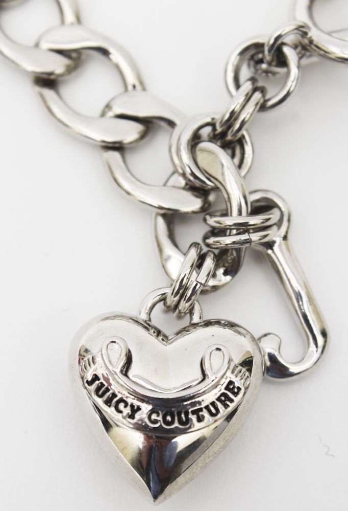 Juicy Couture Silver Tone Charm Bracelet