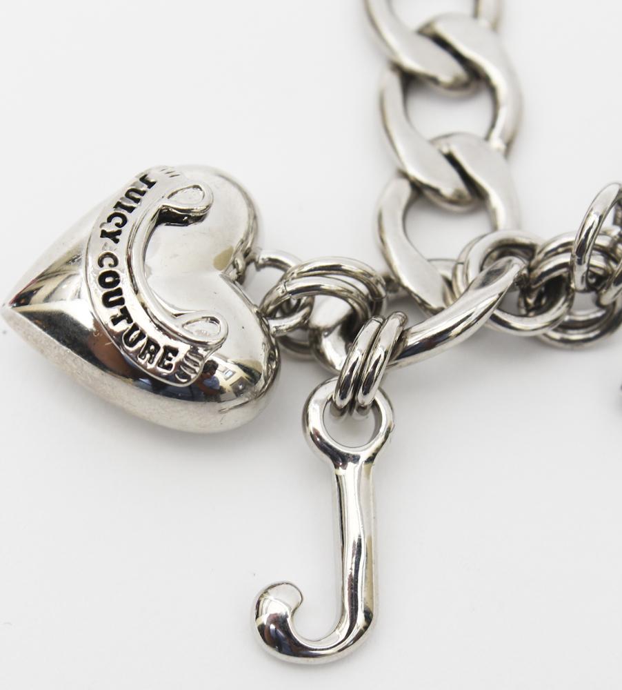 Juicy Couture Silver Tone Charm Bracelet