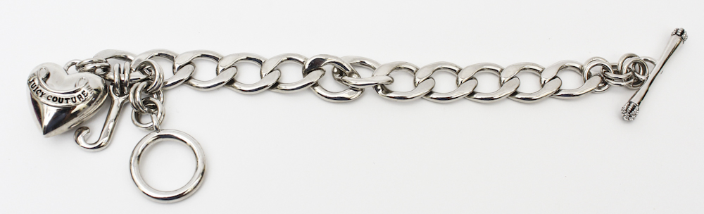 Juicy Couture Silver Tone Charm Bracelet
