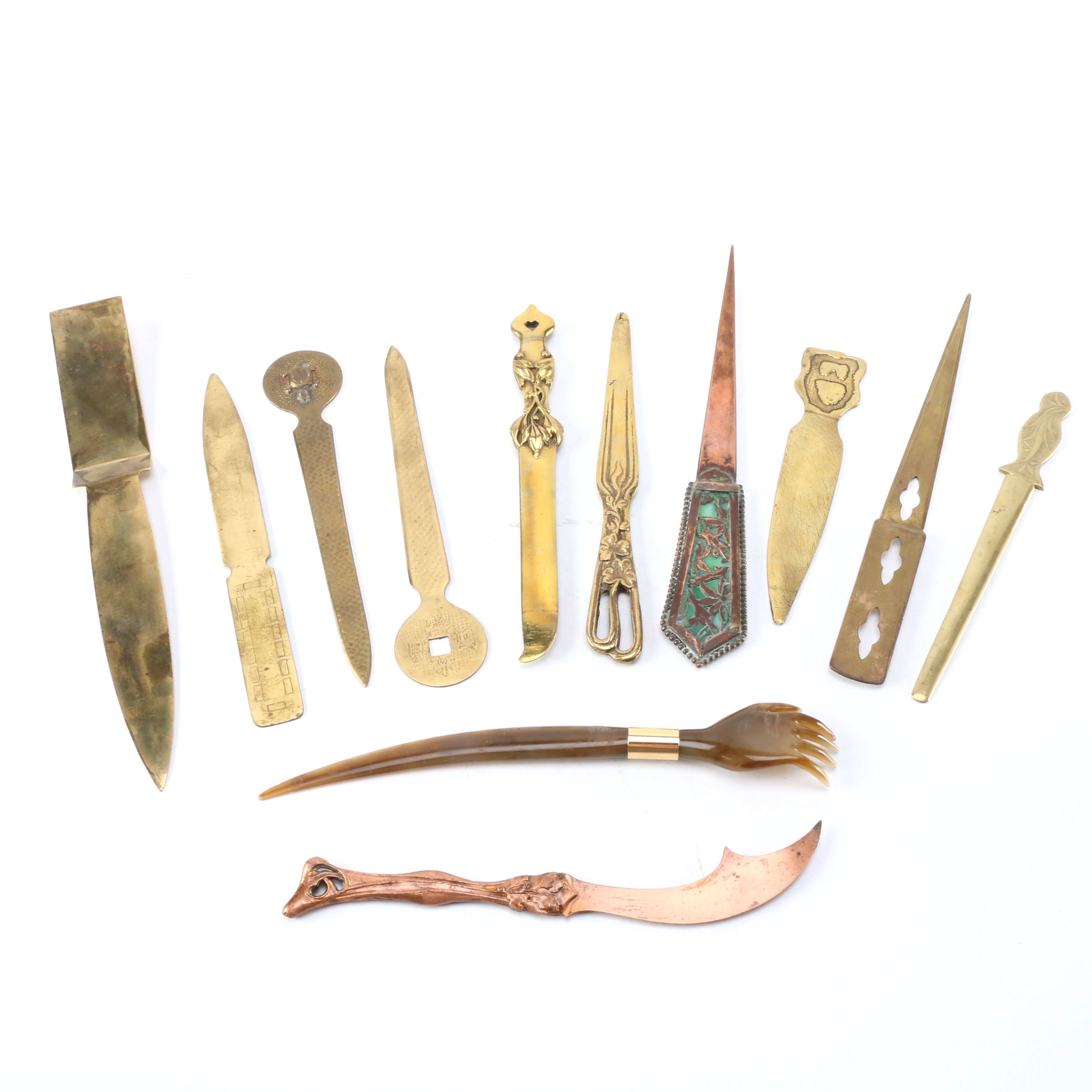 Collection of Antique Page Turners In Brass And Copper