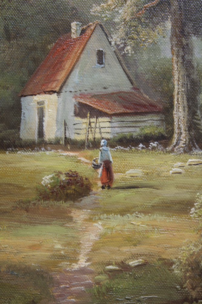 Pollini Signed Acrylic Painting by L. Pollini