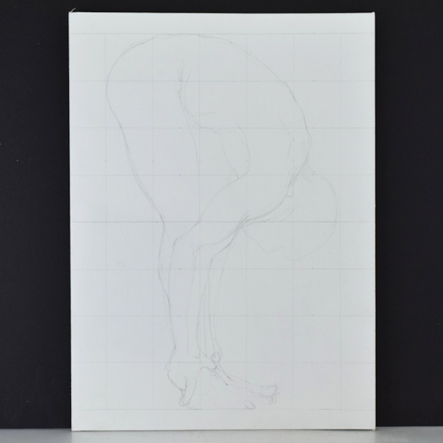 John Tuska Pencil on Paper Drawing of Figure