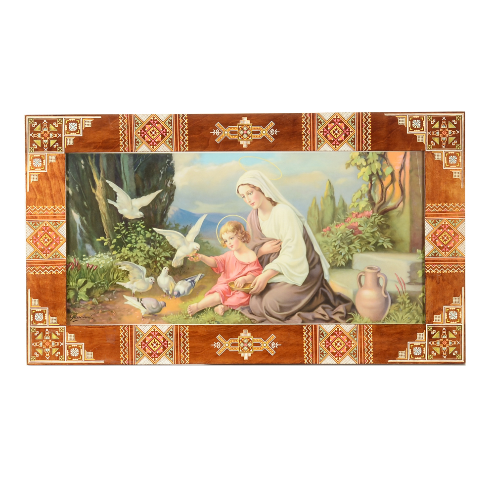 Hand-Carved and Hand-Colored Ukrainian Wood Frame