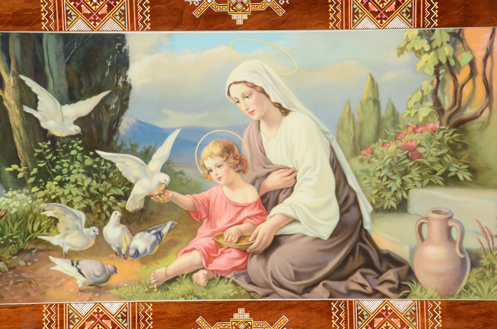 Hand-Carved and Hand-Colored Ukrainian Wood Frame