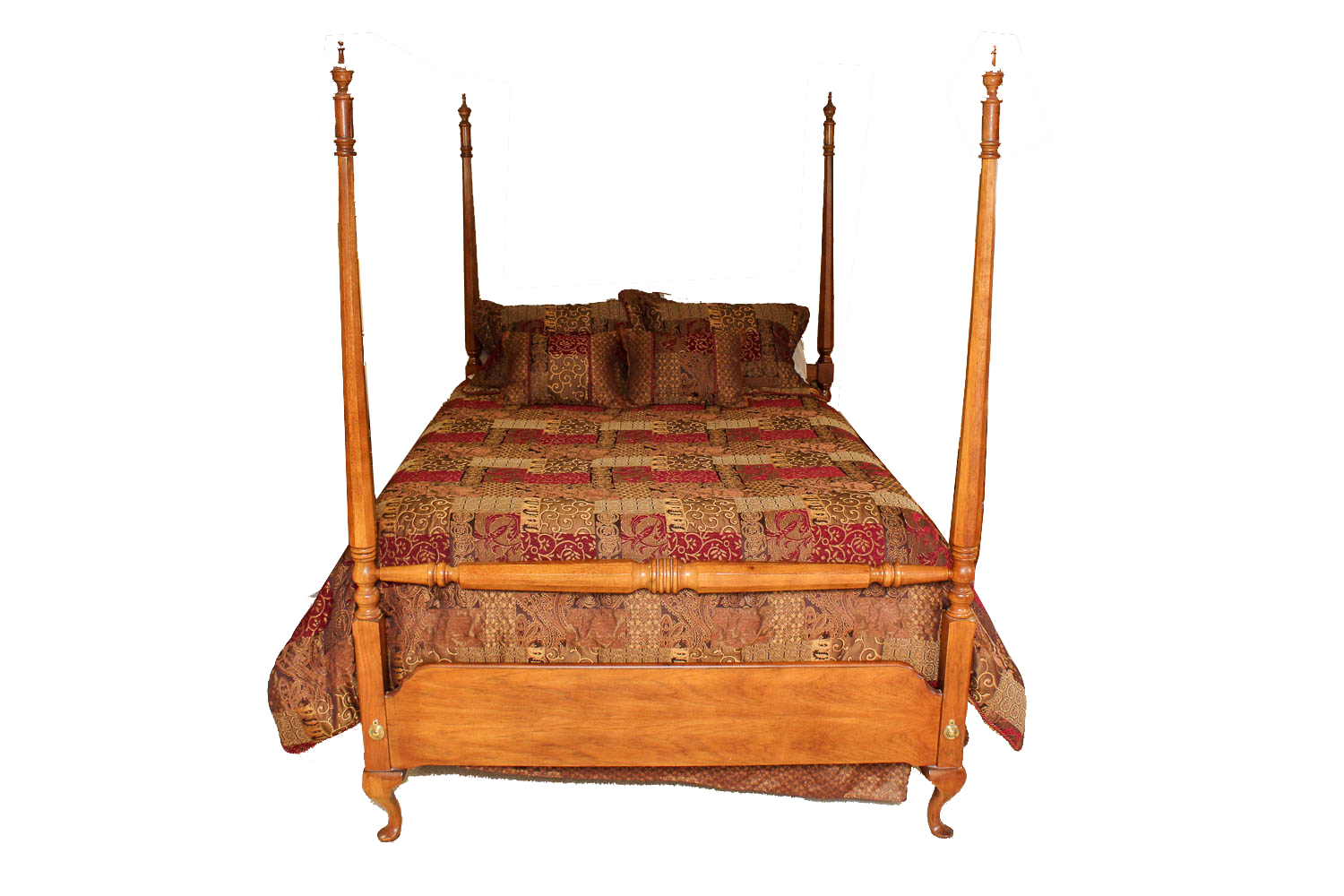 Queen Size Poster Bed Frame and Tempur-Pedic Mattress