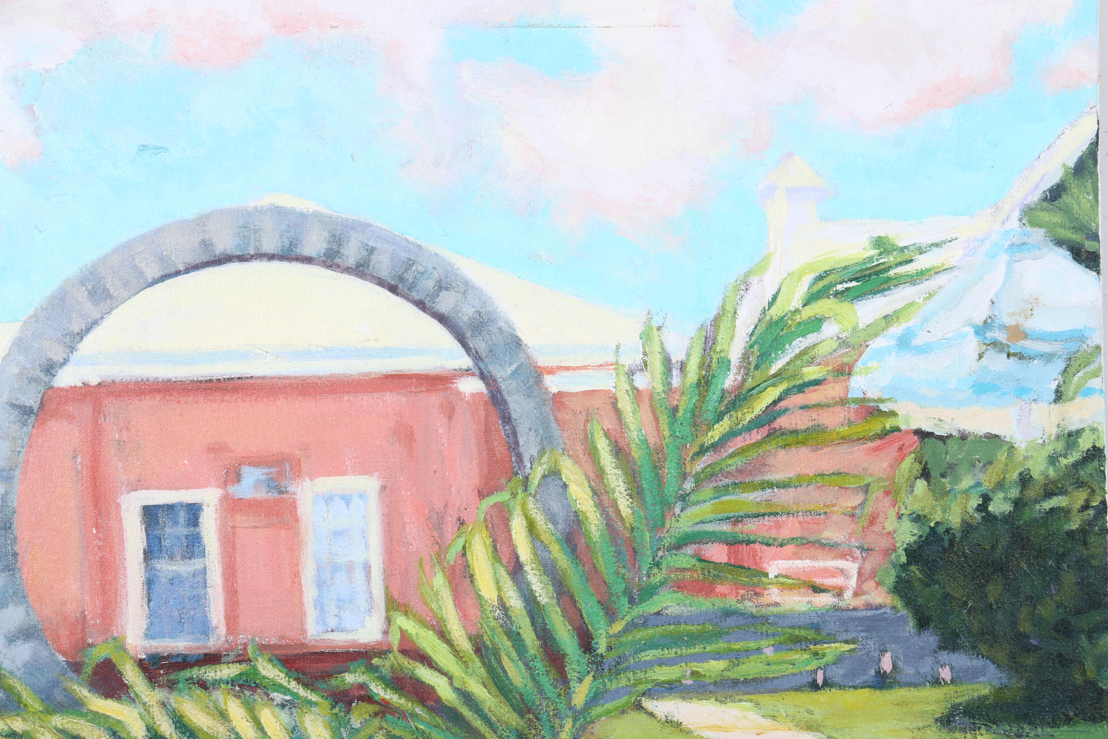 1989 Denyse Wilhelm Acrylic on Canvas "Hamilton, Bermuda"