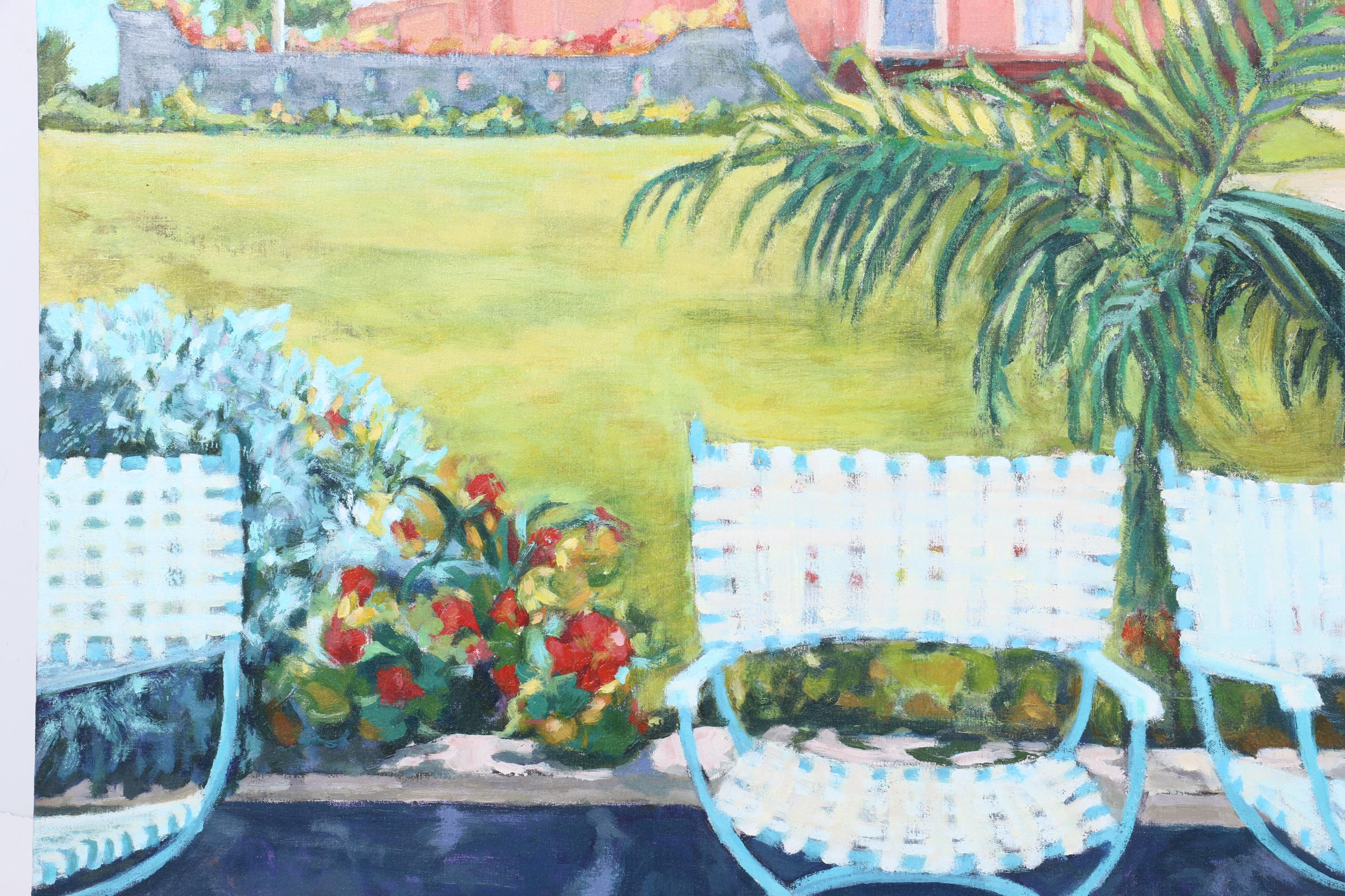 1989 Denyse Wilhelm Acrylic on Canvas "Hamilton, Bermuda"