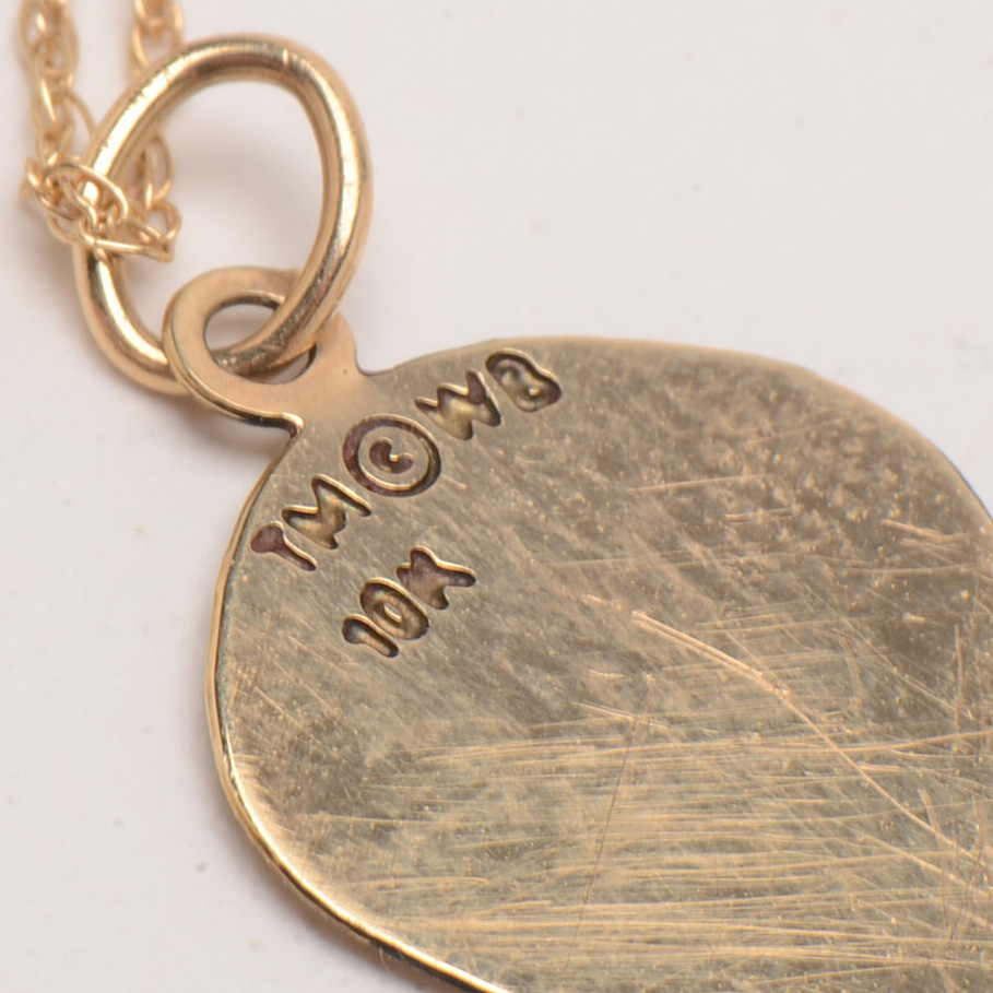 10K Yellow Gold Tweety Bird Pendant Necklace